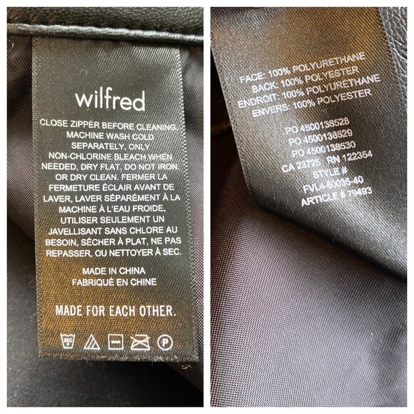 Wilfred High Rise Melina Cropped Pant in Black Vegan Leather, Ladies/Women's 2 - Picture 6 of 6